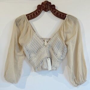 By Together Cream Textured Blouse